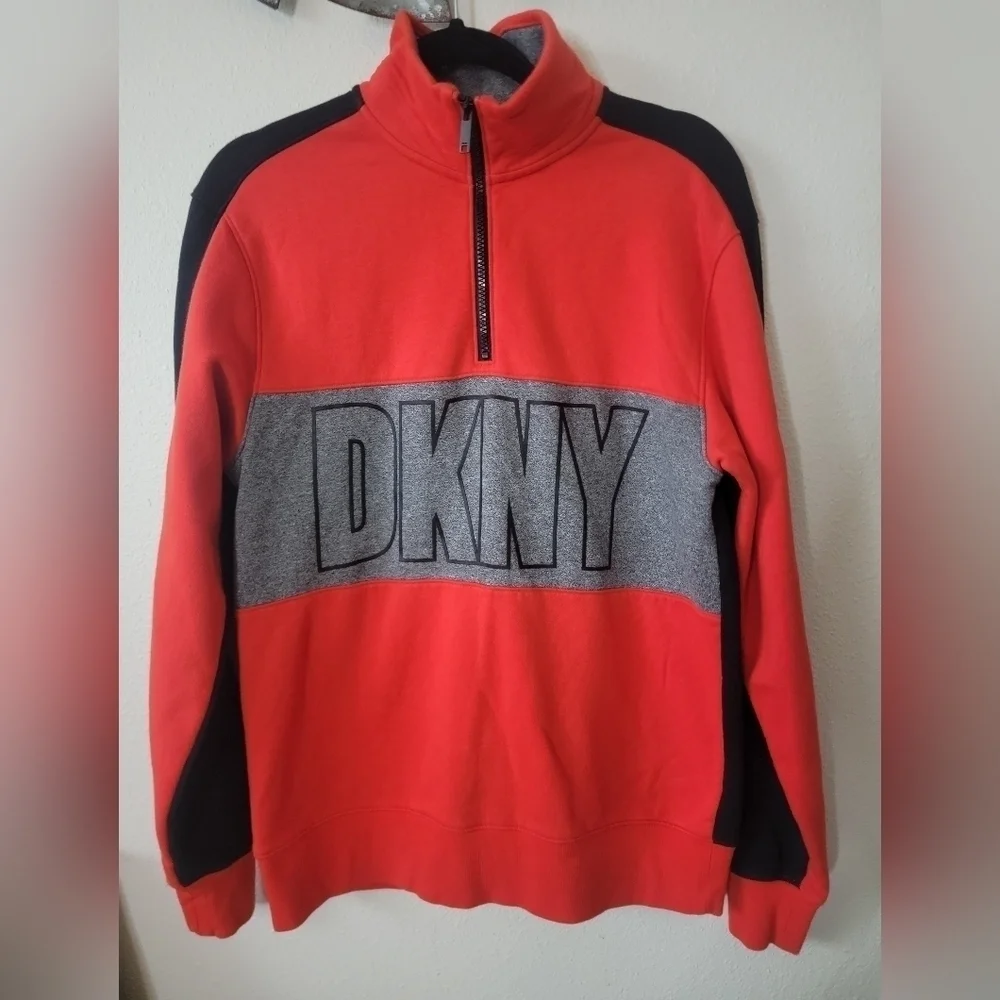 DKNY HOODIE Pullover red/ black size Small.